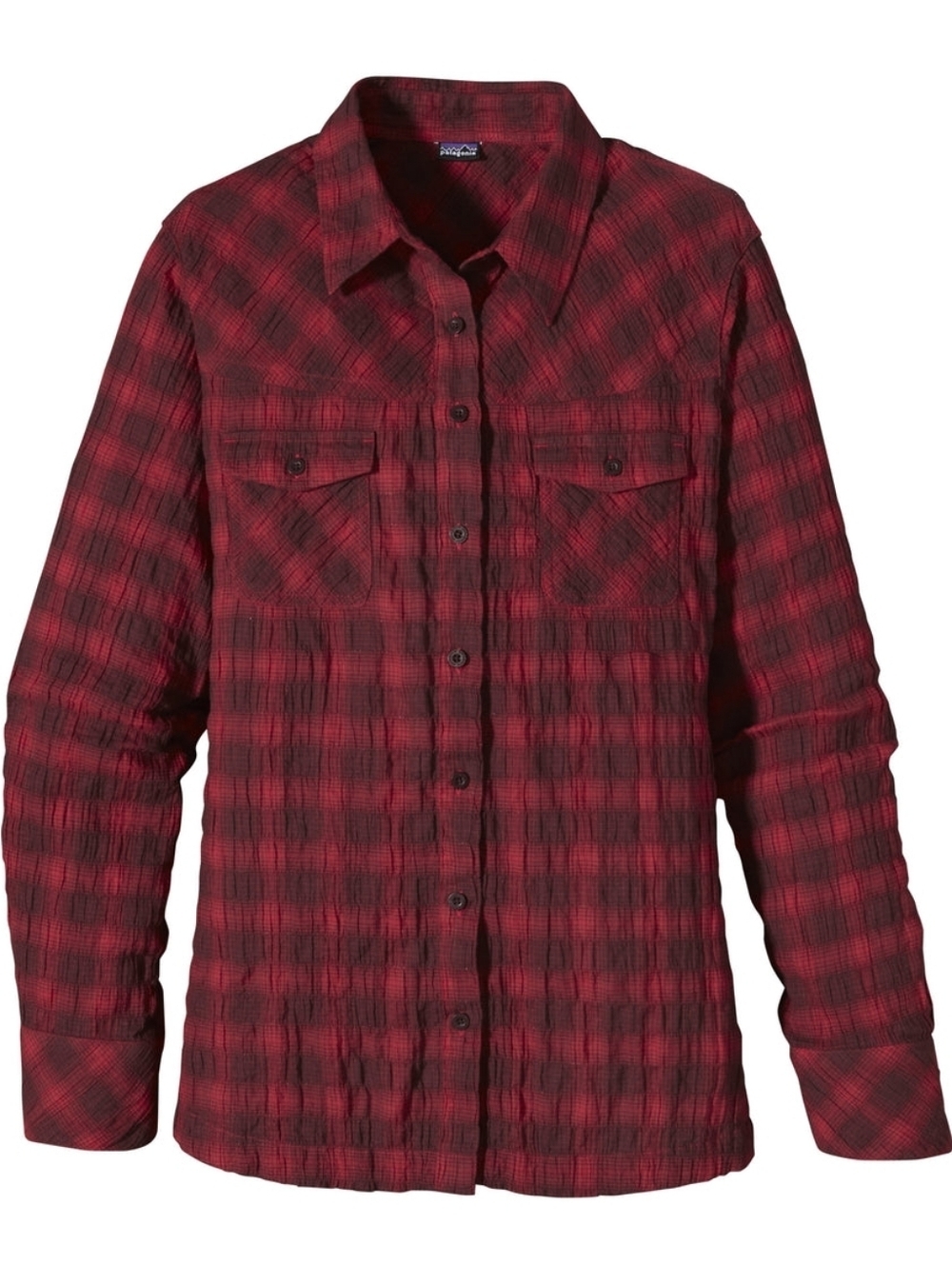 Patagonia Highlands Shirt Women 10 Red Black
